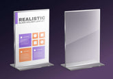 Realistic glass holder leaflets on display
